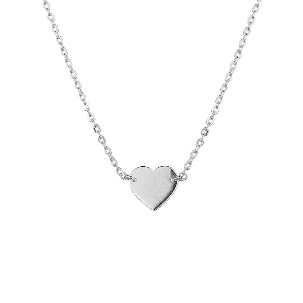Sterling silver mini heart short necklace