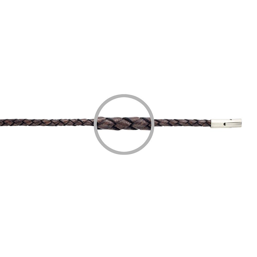 Blaze men’s brown leather neck with stainless steel clasp