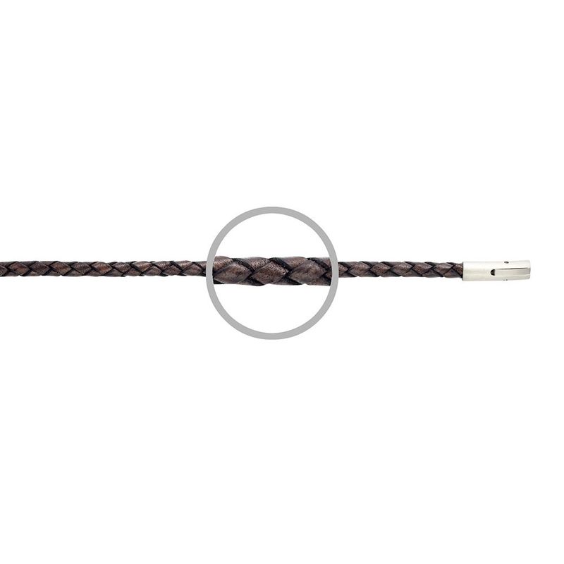 Blaze men’s brown leather neck with stainless steel clasp