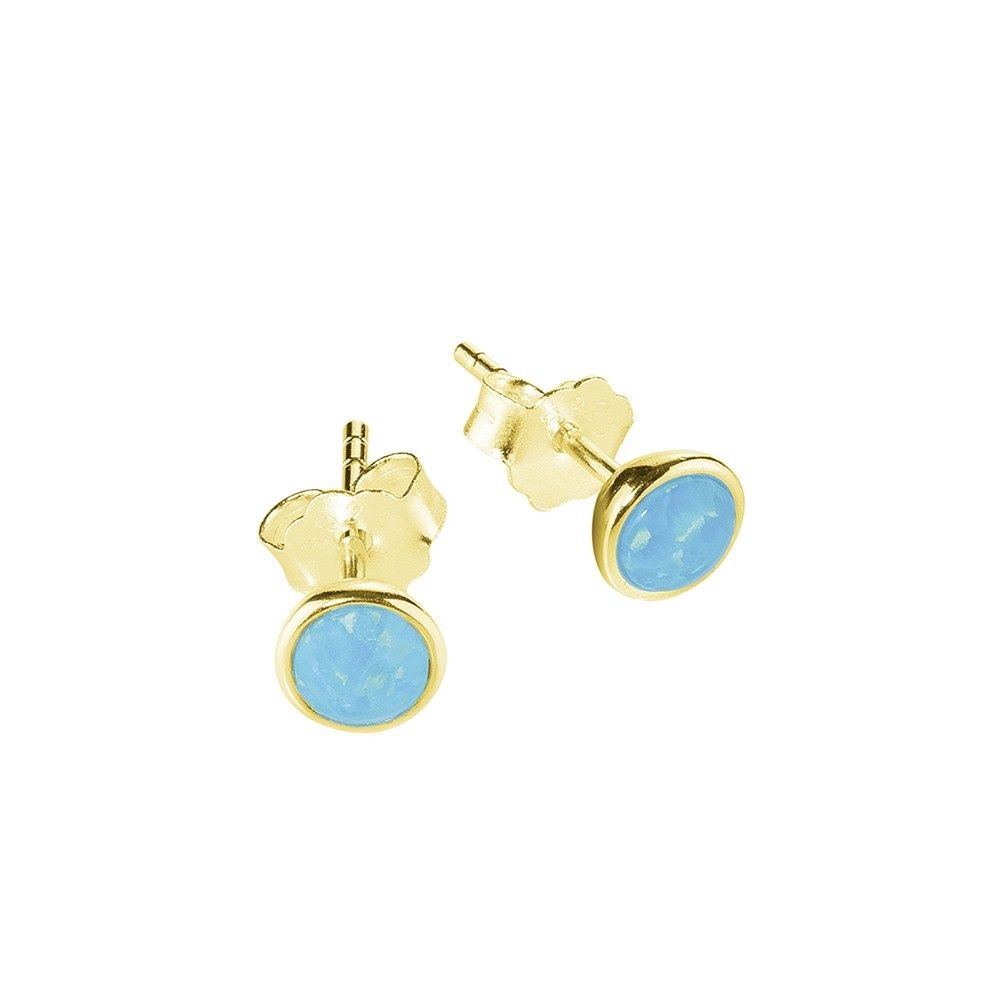 Sterling silver opalite studs with gold plating