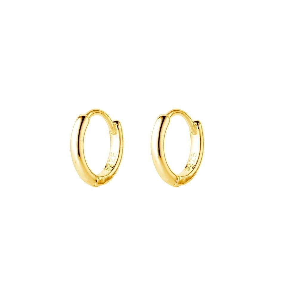 Sterling silver gold plated plain/minimalist hoop earrings
