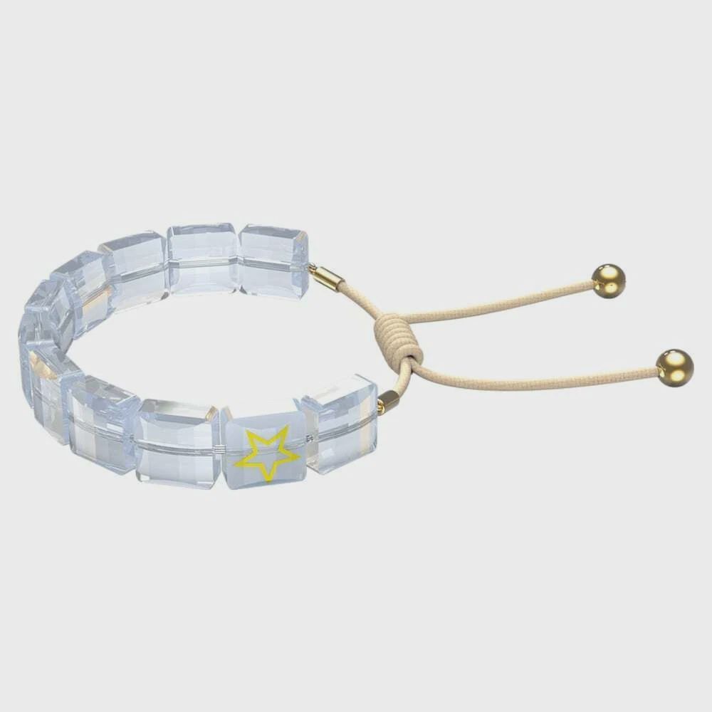 Letra bracelet Star, White, Gold-tone plated