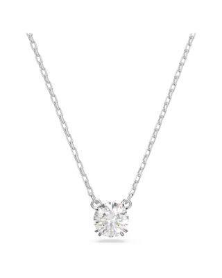 Stilla pendant Round cut, White, Rhodium plated