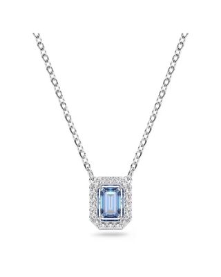 Una necklace Octagon cut, Blue, Rhodium plated 5614926
