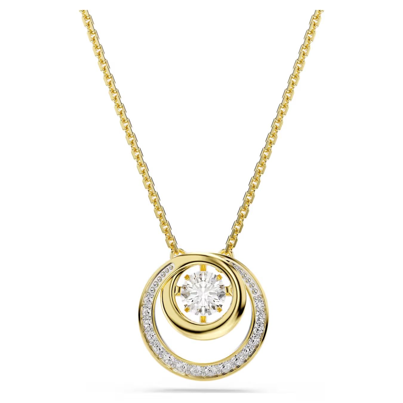 Hyperbola pendant Round cut, White, Gold-tone plated 5738248