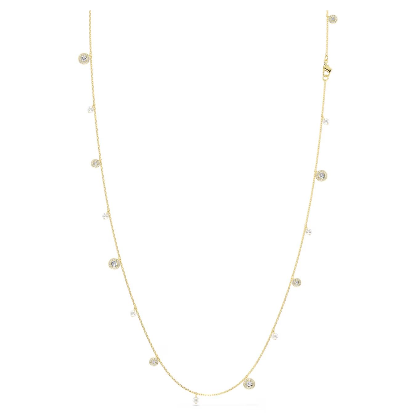 Una Angelic strandage Crystal pearl, Round cut, White, Gold-tone plated 5742380