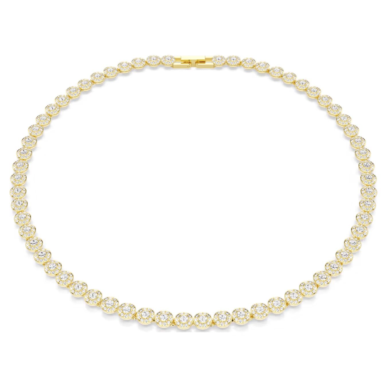 Una Angelic necklace Round cut, Small, White, Gold-tone plated 5751560