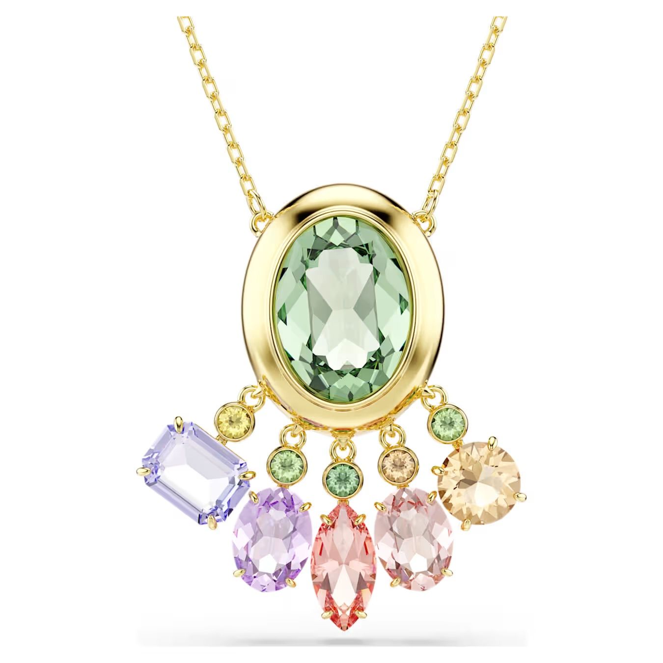 Gema pendant Mixed cuts, Dangling crystals, Multicoloured, Gold-tone plated 5741587