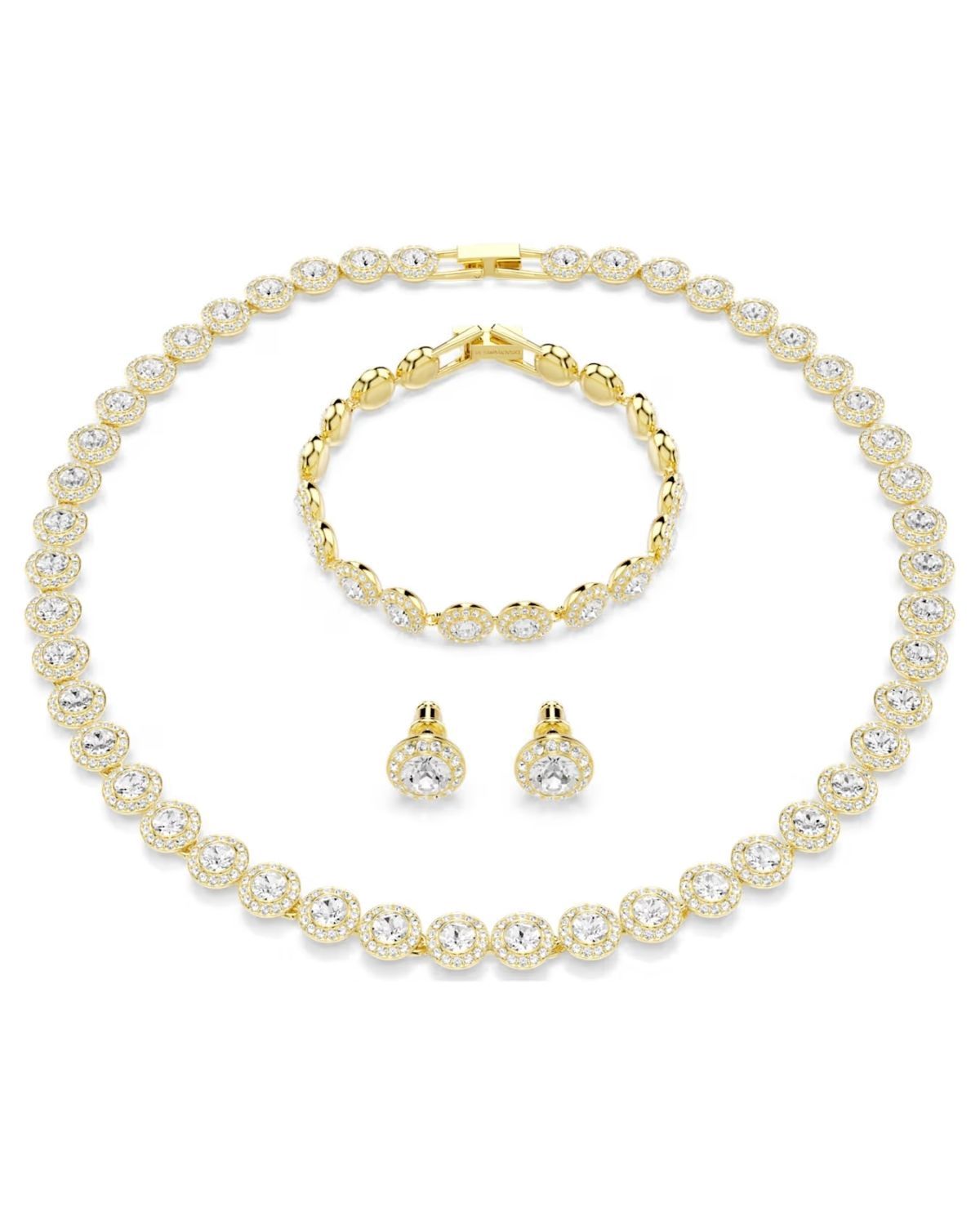 Una Angelic set Set (3), Round cut, White, Gold-tone plated 5750619