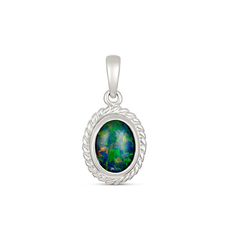 Piper Oval Twisted 8x6mm Triplet Opal Pendant