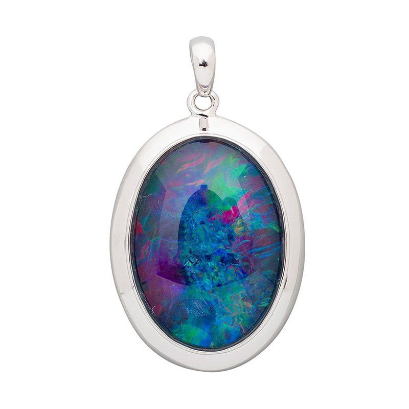 Maddison 16x10mm Oval Triplet Opal Pendant