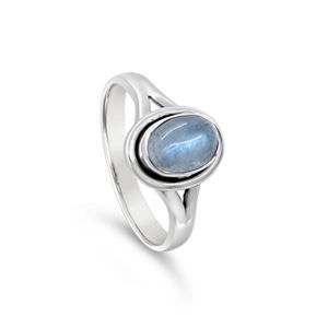 925 SS Moonstone Ring 8x6mm