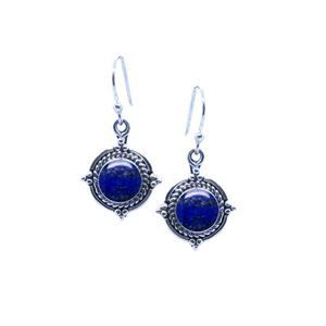 925 SS Lapis Earrings 7mm