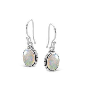 925 SS Ethiopian Opal Stone Earring 7x9mm