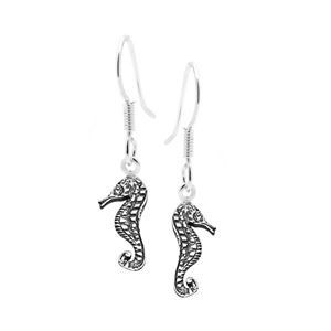 925 SS Sea Horse Earrings 3cm Drop