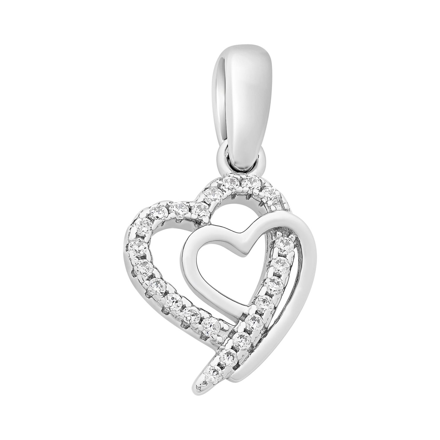 Stirling Silver Cubic Zirconia HEART PENDANT M3321