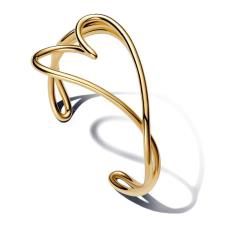 Heart 14k gold-plated open bangle 563808C00-3