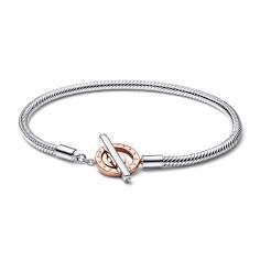Snake chain sterling silver and 14k rose 582309C00-17