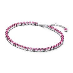 Sterling silver tennis bracelet with dar 591469C04-18