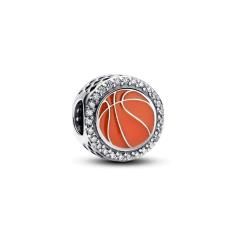 Basketball sterling silver charm with cl 792016CZ_E074