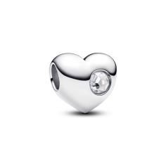 Engravable heart sterling silver charm w 794161C04