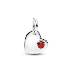 Engravable heart sterling silver dangle 794295C01