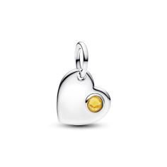Engravable heart sterling silver dangle 794295C11