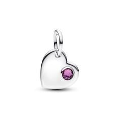 Engravable heart sterling silver dangle 794295C02