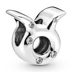 Taurus Zodiac Silver Charm w CZ 798418C01