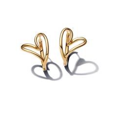 Heart 14k gold-plated hoop earrings 263807C00