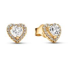 Heart 14k gold-plated stud earrings with 268427C01