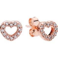 PANDORA Rose Captured Hearts Earring Stu 280528CZ