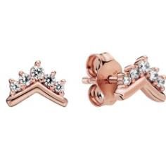 Pandora Rose Tiara Wishbone Studs w Clea 288274CZ