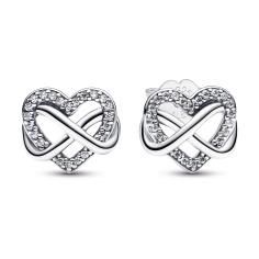Sparkling Infinity Heart Stud Earrings| 292667C01
