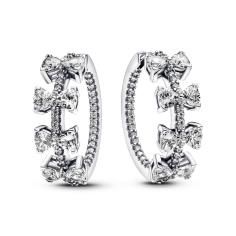 Bow sterling silver hoop earrings with c 293545C01