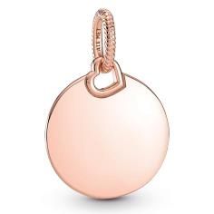 Engravable round 14k rose gold-plated pe 388610C00