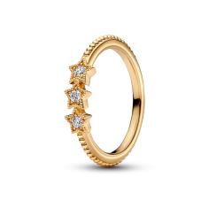 Stars 14k gold-plated ring with clear cu 162333C01-56