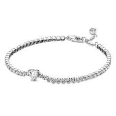 Heart sterling silver tennis bracelet wi 590041C01-20
