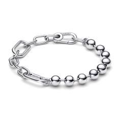 Sterling silver bead and link bracelet 592793C00-5