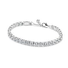 Sterling silver tennis bracelet with cle 593539C01-18