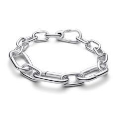 Sterling silver link bracelet with 3 lar 593854C00-3