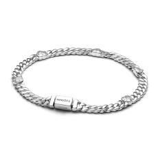 Heart cuban chain sterling silver bracel 594226C01-20