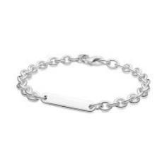 Sterling silver link bracelet with engra 599523C00-20