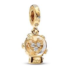 Snow globe 14k gold-plated dangle with c 762825C01