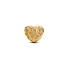 Textured heart 14k gold-plated mini char 764000C00