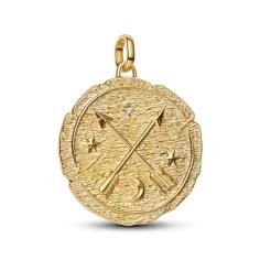 Crossing arrows 14k gold-plated medallio 764084C01