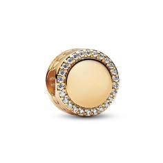 Engravable 14k gold-plated charm with cl 768747C01