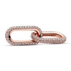 14k Rose gold-plated link with clear cub 789660C01