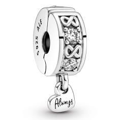 Infinity sterling silver clip with clear 791151C01