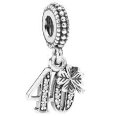 40 Years of Love Silver Hanging Charm 791288CZ